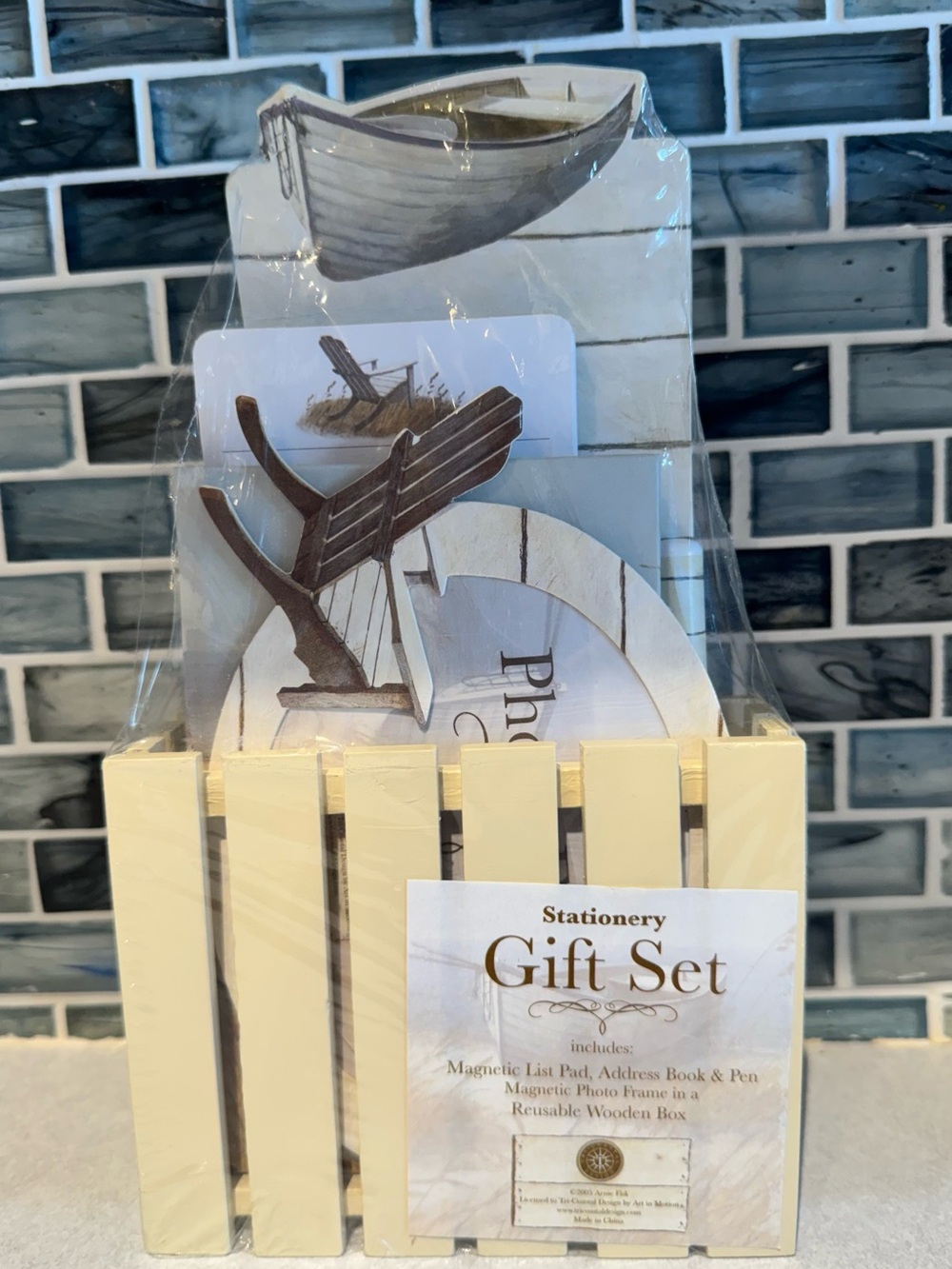 Stationery Gift Set in Cream & Brown